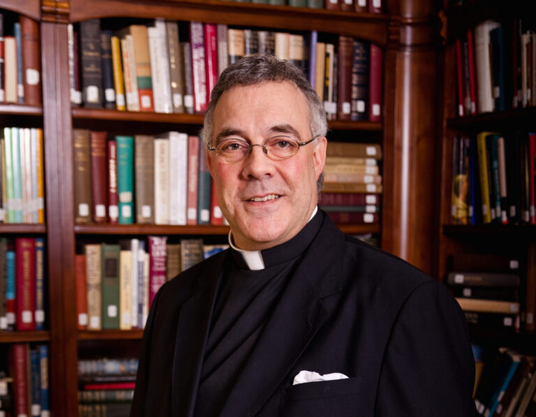 Father with Bookshelves