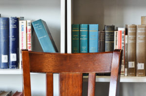 Chair at bookshelves