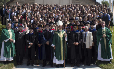 School with Bishop at Holy Rosary