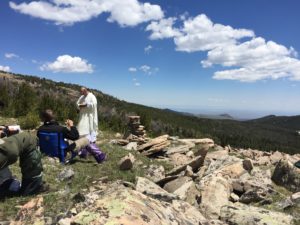 Priest on mountain