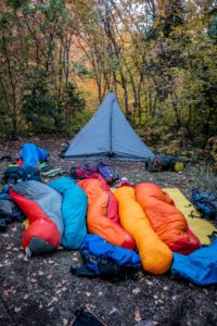 5 filled Sleeping bags