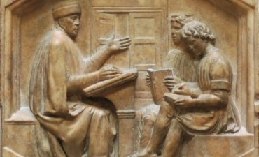 "The Grammarian;" Marble panel