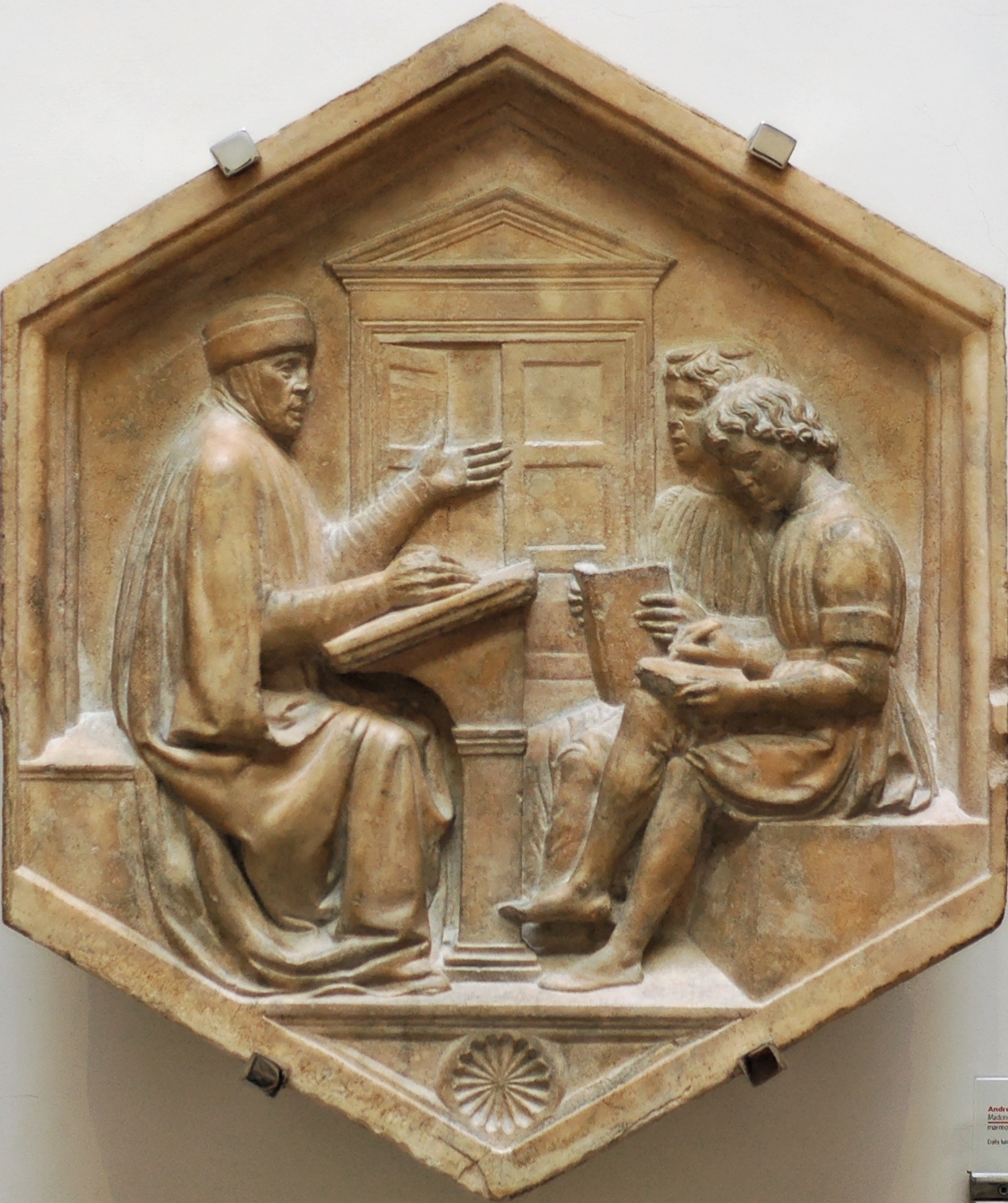 "The Grammarian;" Marble panel
